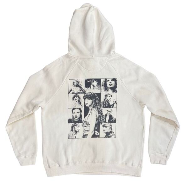 Taylor Swift THE ERAS TOUR Beige Hoodie NEW size Large RARE Merch Black Logo - Picture 4 of 6